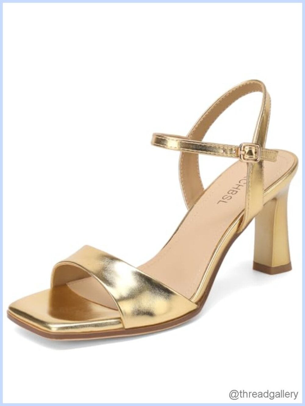Chunky Block Heels Square Open Toe Ankle Strap Sandals